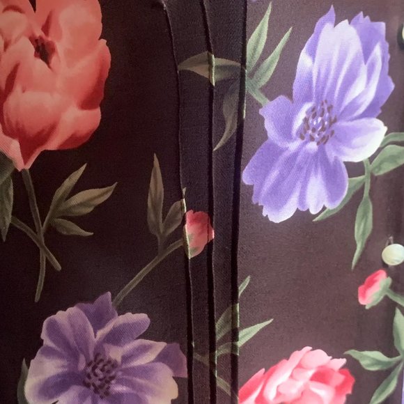 JONES NEW YORK Silk Button Up Floral Sheer Blouse M - Picture 3 of 9